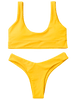 U Neck Padded Bralette Thong Bikini Set