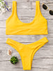 U Neck Padded Bralette Thong Bikini Set