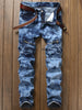 Zip Pocket Tie Dye Biker Jeans