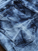 Zip Pocket Tie Dye Biker Jeans