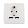 Dual USB German Standard Plug Wall Socket Power Outlet