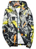 Hooded Camouflage Splatter Paint Lightweight Jacket