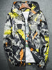 Hooded Camouflage Splatter Paint Lightweight Jacket