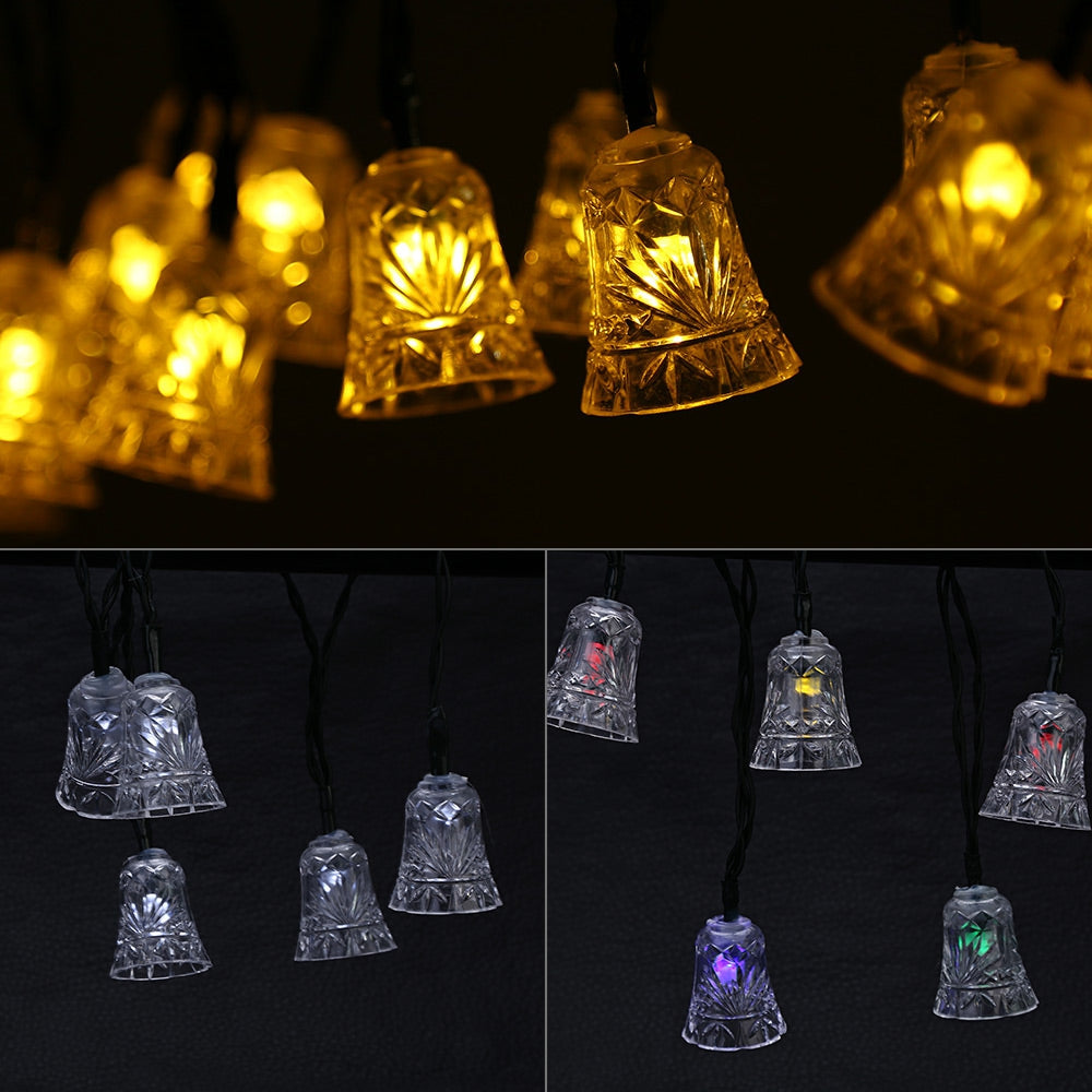 SS - 20 - 3 Solar Powered 20 LEDs Jingle Bell Shape String Light - Thumbnail 5