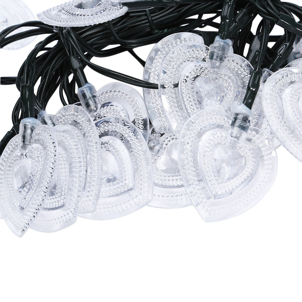 SS - 20 Solar Powered Romantic Heart-shaped String Light Lamp - Thumbnail 4