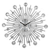 Crystal Sunburst Metal Clock Home Art Decor Diameter 13 inch