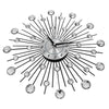 Crystal Sunburst Metal Clock Home Art Decor Diameter 13 inch