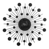Crystal Sunburst Metal Clock Home Art Decor Diameter 13 inch