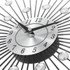 Crystal Sunburst Metal Clock Home Art Decor Diameter 13 inch