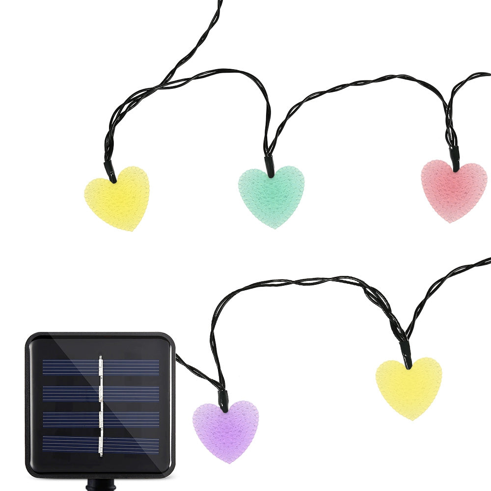 32 Solar Powered Waterproof 20 LEDs Love Heart String Lamp - Thumbnail 4