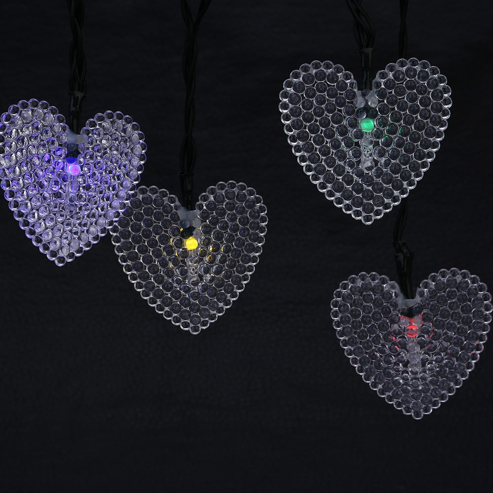 32 Solar Powered Waterproof 20 LEDs Love Heart String Lamp - Thumbnail 2