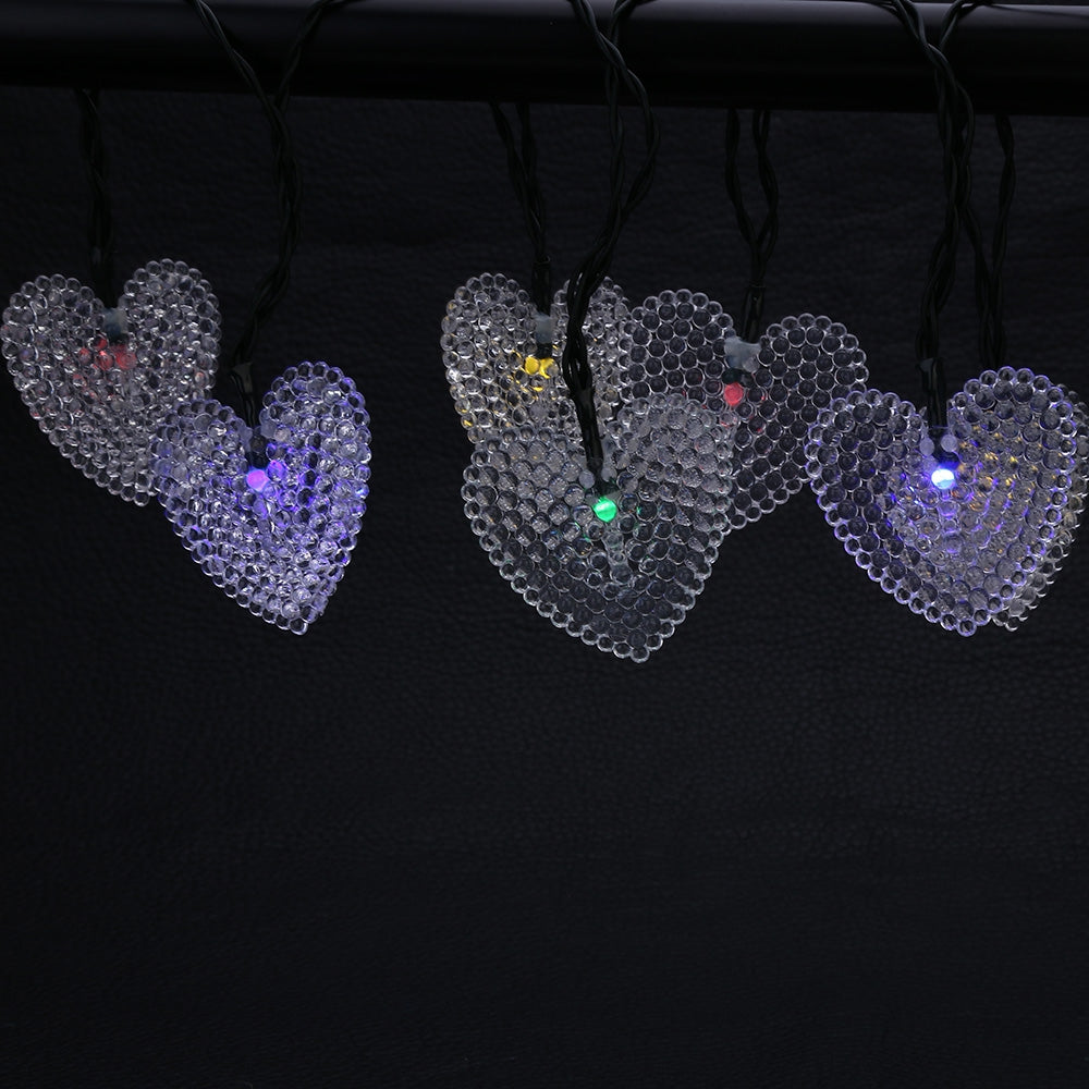 32 Solar Powered Waterproof 20 LEDs Love Heart String Lamp - Thumbnail 3