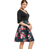 V-neck High Waist Printed Dress