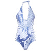 Women Swimming Sexy Halter Snake Pattern Siamesed Bikini