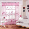 Floral Tulle Voile Burnt-out Window Curtain 100 x 250cm
