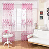 Floral Tulle Voile Burnt-out Window Curtain 100 x 250cm