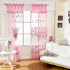 Floral Tulle Voile Burnt-out Window Curtain 100 x 250cm