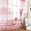 Floral Tulle Voile Burnt-out Window Curtain 100 x 250cm