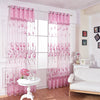 Floral Tulle Voile Burnt-out Window Curtain 100 x 250cm