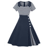 Striped Buttoned Dress