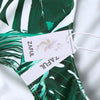 High Waist Tropical Leaf Print Bikini Set
