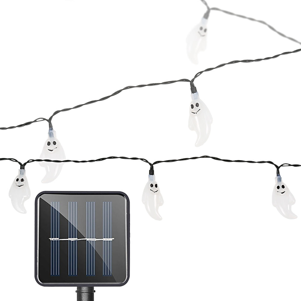 SS - 25 Solar Powered Waterproof 30 LEDs Cute Ghost String Lamp - Thumbnail 4