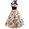 Halter Floral Print Pin Up Dress