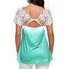 Floral Lace Trim T-shirt
