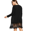 Plus Size Lace Crochet Trim Swing T-shirt Dress