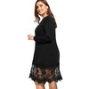 Plus Size Lace Crochet Trim Swing T-shirt Dress