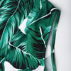 Lace Up Criss Cross Leaf Print Swimsuit