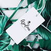 Lace Up Criss Cross Leaf Print Swimsuit