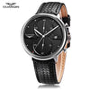 GUANQIN GS19014 Male Quartz Watch Date Chronograph Luminous Genuine Leather Band Wristwatch