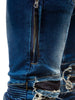 Beam Feet PU Panel Distressed Denim Joggers