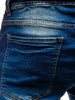Beam Feet PU Panel Distressed Denim Joggers