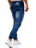 Beam Feet PU Panel Distressed Denim Joggers