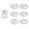 6PCS Inlife LED Wireless Cabinet Lamp with Remote Control