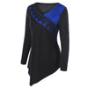 Two Tone Lace Trim Asymmetric Top
