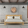 European Style Wooden Metal Non-ticking Quartz Wall Clock