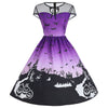 Halloween Mesh Insert Vintage A Line Dress