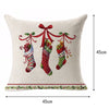 18" Christmas Xmas Linen Cushion Cover Throw Pillow Case Home Decor Festive UK