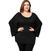 Women Casual Large Size Round Color Batwing Sleeve T-shirt
