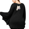 Women Casual Large Size Round Color Batwing Sleeve T-shirt