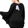 Women Casual Large Size Round Color Batwing Sleeve T-shirt