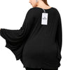 Women Casual Large Size Round Color Batwing Sleeve T-shirt