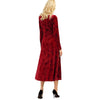 Long Sleeve Velvet Tea Length Flowy Party Dress