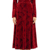 Long Sleeve Velvet Tea Length Flowy Party Dress