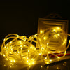 Solar Powered 100-LED Hollow Tube Copper Wire String Light