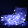 Solar Powered 100-LED Hollow Tube Copper Wire String Light