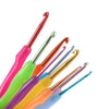9pcs Plastic Handle Aluminum Crochet Hooks Set